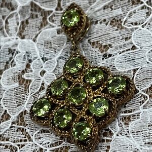 Elegant Peridot Pendant on 925 with 14K overlay